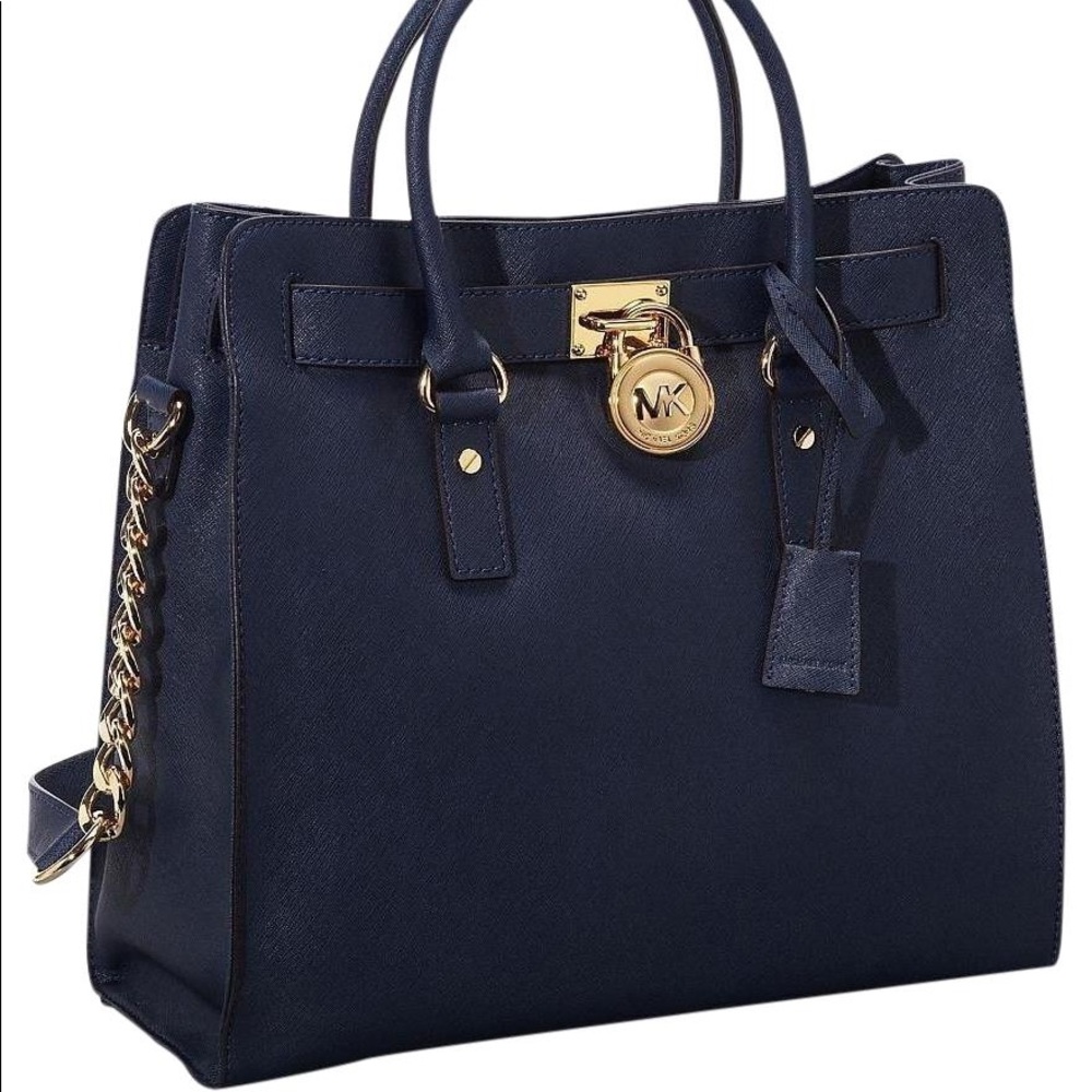 Michael Kors Large Saffiano Leather Tote Navy